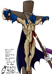 batman batman_(series) blood bruce_wayne crucifixion dc_comics gay gore imaajfpstnfo jesus_christ joker pubes pubic_hair religion what wtf yaoi