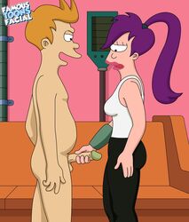 clothed_female_nude_male famous-toons-facial female futurama human male philip_j_fry straight turanga_leela