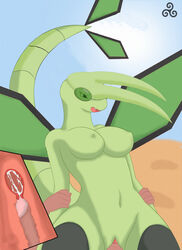 1boy 1boy1girl 1girls anthro breasts color cum cum_inside day desert female human insertion interspecies male nipples nude outdoors penis pokemon pokephilia sex straight tagme vibrava