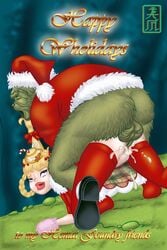 1boy 1girls ass balls cindy_lou_who cum cumming dr_seuss female grinch how_the_grinch_stole_christmas jim_carrey licking_lips male nude nudity open_mouth penis pussy santa_claus_(cosplay) straight taylor_momsen thighhighs tied_hair tongue_out vaginal_penetration vulva