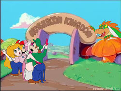 2008 bowser brown_hair cd-i clothes color facial_hair female hair hotel_mario human luigi male mario mario_(series) meme moustache multiple_males nintendo outdoors princess_peach ruckef_(artist) youtube_poop