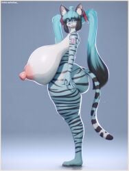 2025 3d_(artwork) absurd_res anthro areola ass big_breasts big_butt big_nipples blender_(artwork) blue_body blue_eyes breasts digital_media_(artwork) erect_nipples felid feline female hair hatsune_miku hi_res huge_breasts hyper hyper_breasts long_hair long_nipples looking_at_viewer mammal nipples nude orilas pantherine puffy_areola puffy_nipples sagging_breasts simple_background smile smug smug_face smug_grin solo tail thick_thighs tiger vocaloid wide_hips