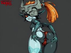 ai_generated ass ass_focus from_behind gigatsu grabbing grabbing_ass grabbing_own_ass looking_back midna nintendo panties seductive simple_background the_legend_of_zelda