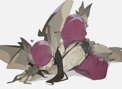 anthro black_hair bottomwear clothing deadlock dildo dildo_in_vagina dildo_insertion facial_piercing featureless_chest female flat_chested gargoyle grey_body hair hat headgear headwear hi_res horn ivy_(deadlock) masturbation membrane_(anatomy) membranous_wings nose_piercing nose_ring one_leg_up pants penetration piercing raised_leg ramssa ring_piercing sex_toy sex_toy_in_vagina sex_toy_insertion solo suspenders toying_self vaginal_masturbation vaginal_penetration valve wings yellow_eyes