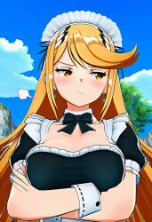 1girls 3d ai_assisted ai_generated anime anime_style areolae breasts_focus core_crystal core_crystal_(xenoblade) execro female hi_res highres maid_headdress maid_outfit maid_uniform male_pov mythra mythra_(xenoblade) nintendo novelai pov solo solo_female solo_focus standing super_smash_bros. tsundere uncensored upper_body xenoblade_(series) xenoblade_chronicles_2