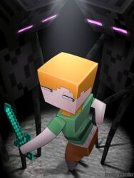 1girls 2boys 2boys1girl alex_(minecraft) alternate_version_at_source alternate_version_available ass ass_crack ass_focus big_ass bubble_ass bubble_butt enderman fat_ass imminent_penetration imminent_sex incogneato minecraft monster monster_boy monsterfucker thick_ass thick_legs wide_thighs