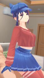 1boy 1girls 3d 9:16 animated blue_eyes blue_hair blush bouncing_breasts breasts cappie_(miside) choker clothed_female_nude_male cool_mita_(miside) cowgirl_position evil_grin evil_smile fangs female grin hair_ornament hairband hairclip highres lazyprocrastinator light-skinned_female light-skinned_male light_skin long_hair longer_than_10_seconds looping_animation low_twintails male miniskirt miside mita_(miside) nude parallel_hairclips partially_shaded_face pleated_skirt red_choker red_hairband sex shorter_than_30_seconds skirt smile socks straddling straight tagme thighhighs twintails uncensored vertical_video video yandere