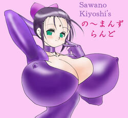 bb big_breasts blush breasts cleavage huge_breasts large_breasts nipples smile