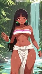 ai_generated animated bouncing_breasts chel chel_(the_road_to_el_dorado) dancing dark_skin large_hips long_hair looking_at_viewer tagme the_road_to_el_dorado video