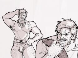 angry angry_expression angry_face angry_masturbation bara beard big_penis boner bulge chest_hair cock daddy dick dilf erection gay hairy hairy_armpits hairy_chest hairy_male handjob huge_cock jerkingoff jerkingoff_another joel_miller mad male male_only masturbating masturbating_other masturbation muscular muscular_male penis sprungtrapped the_last_of_us thick_penis