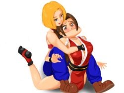 2girls doryu0 femsub lesbian_domination mai_shiranui mary_blue touching