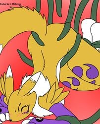 anthro blush canine closed_eyes digimon fox fur furry neck_ruff penetration rape renamon sex simple_background slnotar tentacle unknown_artist