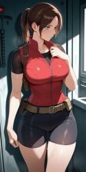 1_female 1_girl 1female ai ai-created ai_art ai_female ai_generated ai_girl alluring alone arms bangs bare_arms bare_hands bare_thighs belt belt_buckle belts big_boob big_breast big_breasts bike_jersey bike_shorts black_eyelashes blue_eyes blue_eyes_female blush blush_face blush_lines blushed blushed_face blushed_under_eyes blushing_face blushing_female blushing_lines blushlines brown_hair brown_hair_female buckle claire_redfield clavicle clavicles close_mouth closed_mouth clothed clothed_female collarbone covered_breast covered_breasts curvy curvy_body curvy_female curvy_figure curvy_girl curvy_hips curvy_thighs curvy_waist day daylight daytime dripping_sweat ear embarrassed embarrassed_female excited excited_expression excited_face excited_female exposed_arms exposed_collarbone exposed_hands exposed_neck exposed_thighs eyebrows eyelashes eyes_open eyes_opened female female_focus female_only female_solo female_standing fingers flush flushed flushed_expression flushed_face forehead full_clothed furrowed_brow furrowed_brows furrowed_eyebrows girl girl_focus girl_only girl_solo girly_girl hair_behind_ear hair_elastic hand_on_breast hand_on_breasts hand_on_chest hand_on_own_breast hand_on_own_breasts hand_on_own_chest hands hot_body hot_female hot_girl hourglass_figure hourglass_figured_female hourglass_figurelight-skinned_female indoor indoors jacket jacket_vest juicy_breasts juicy_thighs light-skinned_female light_skin light_skinned lips looking_aside looking_away mouth mouth_close mouth_closed neck nose nostril one_female one_girl only_female only_girl open_eyes opened_eyes parted_bangs ponytail ponytail_(hair) ponytail_female ponytail_hair pouch pouch_(clothing) pouches red_hair_elastic red_jacket red_jacket_vest resident_evil resident_evil_2 sexual sexual_objectification sexy sexy_body sexy_female sexy_girl sexy_pose shiny_arms shiny_body shiny_clothes shiny_clothing shiny_hair shiny_skin shiny_thighs short_sleeve short_sleeves sleeveless_jacket slim slim_body slim_female slim_figure slim_girl slim_torso slim_waist solo solo_female solo_focus solo_girl spandex_bodysuit spandex_clothing spandex_shorts standing standing_female sweat sweat_drip sweat_drop sweat_droplets sweat_drops sweat_on_face sweat_on_forehead sweat_on_thighs sweatdrop sweatdrops sweating sweating_body sweating_female sweaty sweaty_arms sweaty_chest sweaty_face sweaty_female sweaty_girl sweaty_hand sweaty_neck sweaty_thighs tactical_belt tactical_gear teen teen_girl thighs thin_clothing thin_eyebrows tight_clothes tight_clothing tight_shorts tight_suit voluptuous voluptuous_body voluptuous_breasts voluptuous_female voluptuous_figure voluptuous_girl white_female white_girl white_skin white_skinned white_skinned_female zipped zipped_up zipper_pull_tab