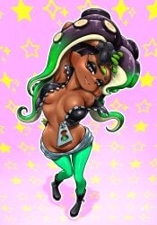 inner_sideboob koharuno2 marina_(splatoon) marina_ida octoling octoling_girl skimpy_clothes splatoon splatoon_(series) splatoon_2 tagme tentacle_hair