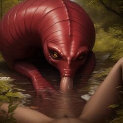 1boy ai_assisted blowjob cock_hungry cocksucking cocksucking_creature damp dicksucking_creature dominant_female feeding_on_penis fellatio female_alien female_monster feral_creature forced_blowjob jungle monster_on_male nonhuman oral oral_sex penis penis_in_mouth reverse_forced_oral sucking_penis swamp teratophilia xenophilia