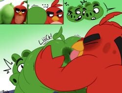 anal angry_birds ass avian balls big_butt bird butt_grab domestic_pig duo genitals hand_on_butt henrique_rick hi_res holding_butt licking light lighting looking_at_butt looking_back looking_pleasured mammal onomatopoeia oral piggy presenting presenting_hindquarters red_(angry_birds) rimming rovio_entertainment sega sex shaded shocked simple_background simple_shading sound_effects spread_butt spreading suid suine sus_(pig) text tongue tongue_out