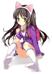 backpack bell fake_animal_ears hazuki_kurumi kaitou_tenshi_twin_angel socks tagme white_background