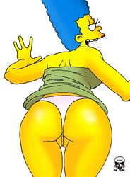 ass back_view bent_over clothes color female female_only human looking_back marge_simpson solo tagme the_fear the_simpsons