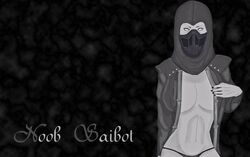 1girls artist_request female female_only greyscale mortal_kombat noob_saibot rule_63 solo tagme uncensored