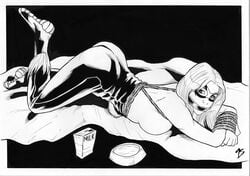 1girls black_and_white black_cat_(marvel) clubbuttplug felicia_hardy female female_only human marvel solo spider-man_(series)