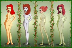 2d 4girls ass badassk9 barefoot batman:_the_animated_series batman:_the_brave_and_the_bold batman_(series) big_ass black_lipstick breasts crossover dc dc_comics dcau feet female female_only green-skinned_female green_eyes green_lipstick green_skin hourglass_figure light-skinned_female light_skin long_hair looking_at_viewer looking_back nipples nude nude_female orange_hair pale-skinned_female pale_skin pamela_isley poison_ivy poison_ivy_(dcau) poison_ivy_(the_batman) poison_ivy_(the_brave_and_the_bold) quartet quartet_focus red_hair red_lipstick redhead sideboob slim_waist smile smirk square_crossover the_batman the_new_batman_adventures wide_hips