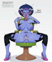 2d after_sex big_breasts blue_body blue_skin blue_skinned_female braindead_13 breasts busty earrings female female_focus female_only hatokamek hourglass_figure lipstick makeup pointy_ears prostitution tagme vampire vampire_girl vivi_(brain_dead_13) wide_hips