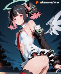 zenless_zone_zero nangong_yu_(zenless_zone_zero) angels_of_delusion vicex ai_generated ai_assisted anime 1girls female solo_female breasts small_breasts mid_breasts slim_body athletic_body thighs looking_at_viewer smile short_hair green_hair sea beach water outdoors naked nude nude_female nipple nipples posing ass sexy_pose shiny_skin