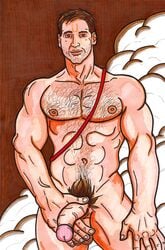 1male abs artist_request balls ballsack beard_stubble body_hair brown_hair caressing_testicles erect_nipples flaccid foreskin hairy_chest holding_penis indiana_jones indiana_jones_(series) intact lucasfilm male male_nipples male_only male_pubic_hair manly masculine mature_male muscles muscular muscular_male nude pecs penis pinup presenting_penis red_eyes retracted_foreskin scrotum standing tagme testicles uncut veiny_penis