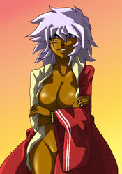 breasts clothes color female female_only front_view human open_clothes rule_63 solo thief_king_bakura touzokuou_bakura yu-gi-oh!