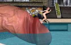 dead_or_alive dead_or_alive_5 huge_cock giant_penis nude_female size_difference otherguy33 xps xnalara swimming_pool honoka_(doa) pink_hair diving_board pool poolside gigantic_cock large_breasts ass dead_or_alive_xtreme_venus_vacation