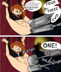 anal anal_insertion anal_penetration bondage bumhole_destruction comic disney female female_only human kim_possible kimberly_ann_possible large_insertion light-skinned_female loonacee nipples rape solo straight_hair