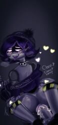 1boy 1girls anal_penetration anal_sex ass beanie beanie_hat black_background blushing blushing_female collar couple cum_in_ass cumming_while_penetrating hat hearts intercourse lanovata001 male/female murder_drones n_(murder_drones) penetration penis_in_ass penis_in_pussy purple_clothing purple_eyes purple_hair purple_heart robot_boy robot_girl sex tounge_out uzi_(murder_drones) vaginal_penetration vaginal_sex yellow_heart