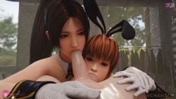 1boy 2girls 3d 3d_animation 3dx animated artist_name athletic_female balls big_balls big_breasts big_penis black_hair blowjob breasts collaborative_fellatio dead_or_alive dead_or_alive_5 dick erection fatal_fury fellatio female ffm_threesome halloween halloween_pumpkin human image kasumi_(doa) king_of_fighters kissing kissing_penis licking_penis light-skinned_male longer_than_one_minute mai_shiranui male multiple_girls nude nude_female open_mouth oral oral_sex penis pov pumpkin pumpkin_head shorter_than_two_minutes sound tagme vchansfm video