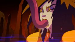 animated brunette cough coughing extreme_ghostbusters ghostbusters gif kylie_griffin messenger_of_kahlil monster shoulderpads spit spits spits_out_another's_tongue tongue_in_mouth tongue_in_throat tongue_kiss tongue_kissing tounge zone