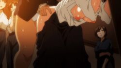 1boy 2020 4girls against_wall aikido animated animated_gif anime_screenshot black_jacket blue_hair bouncing_breasts breasts breasts_out bunnywalker cheating_(relationship) clothes_lift clothes_pull collarbone covering_own_mouth doggystyle fat_male fat_man female gif glasses grabbing_another's_hips grabbing_from_behind hakama hakama_lift hakama_pants hakama_pull hakama_removed hakama_skirt jacket large_breasts long_skirt long_sleeves male mind_control miyajima_sakura multiple_girls necktie netorare nipples no_bra no_panties onlookers open_clothes open_mouth public_indecency red_necktie saimin_seishidou school_uniform sex sex_from_behind shirt short_hair side_ponytail skirt skirt_aside standing standing_sex sweat t-rex_(animation_studio) tagme tall_female tanaka_hajime_(saimin_seishidou) thick_thighs thighs ugly_bastard ugly_male vaginal white_shirt