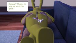 2boys animatronic ass butt cum cumshot dialogue english_text erection faceless_male five_nights_at_freddy's five_nights_at_freddy's_3 fnaf gay human keatonrogers0201 male male/male male_only nude penis rabbit robot scottgames springtrap springtrap_(fnaf) text