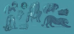 nude nude_female metamorphosis transformation transformation_sequence animal_girl panther_girl gryf gryf_(character) asian_female shapeshifter