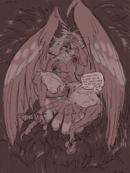2026 accidental_circumstance asking_for_it before_sex big_breasts bird bird_feet bird_girl breasts breasts_out claws covering_face embarrassed embarrassed_nude_female eyes_covered feathered_wings feathers female female_focus female_only harpy hiding_face hybrid hybrid_genitalia imminent_sex long_hair mole_on_breast nude_female one_leg_up self_upload spread_legs spread_pussy spreading spreading_own_pussy text text_bubble wings yesyespleasedo