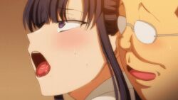 1boy 1girls 2020 20s aikido animated anime_screenshot blue_hair blush bunnywalker cheating_(relationship) doggystyle fat_male fat_man female gif glasses hetero implied_sex male mind_control miyajima_sakura netorare open_mouth purple_eyes saimin_seishidou saliva sex sex_from_behind shirt side_ponytail sidelocks sweat t-rex_(animation_studio) tagme tanaka_hajime_(saimin_seishidou) tongue tongue_out ugly_bastard