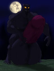 boner erection hyper hyper_balls hyper_muscles hyper_penis male muscular_male werewolf hyper_erection huge_balls huge_cock hyper_cock huge_penis huge_pecs big_bottom_lip masturbation glowing_eyes fluffy_balls knotted_penis humanoid_penis horny_male anthro horny_expression alythewolfcat