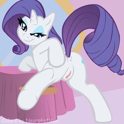 2d female feral friendship_is_magic full_color my_little_pony nearphotison no_penetration pussy quadruped rarity_(mlp) smooth_skin solo solo_female tenaflux