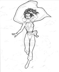 1girls black_and_white breasts breasts_out cape dc dc_comics deviantart exposed_breasts exposed_nipples facing_viewer female female_only looking_at_viewer mary_batson mary_marvel no_bra nudity roy_stanton shazam_(series) signature skirt skirt_up smile smiling smiling_at_viewer solo superheroine tagme thong watermark