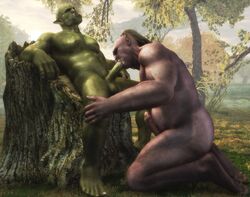 2boys 3d abs bald balls ballsack blowjob corwyn dark-skinned_male dark_skin erect_penis erection fellatio foreskin gay green_skin hairy intact kneeling long_hair_male male male/male male_nipples male_on_male male_only muscular_male nose_piercing nose_ring nude_male oral orc orc_male partially_retracted_foreskin pointy_ears precum scrotum septum_piercing shaved_crotch smooth_skinned_male tagme testicles topknot tree_stump tusks uncut yaoi