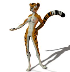 1girls 3d abs alpha_channel anthro breasts kung_fu_panda large_breasts master_tigress nipples nude orange_fur red_eyes solo tail tiger transparent_background unrealfox