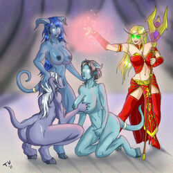 blood_elf bondage breasts draenei elf female femdom femsub multiple_girls multiple_subs nanako nipples trishbot world_of_warcraft yuri