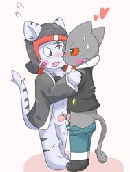 anthro balls blush duo frottage furry furry_only gay kagetora_(pop'n_music) male male_only mammal no_humans penis penises_touching pop'n_music precum