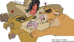 anthro disney erect_penis feral furry incest kharnak mammal nuka the_lion_king the_lion_king_ii:_simba's_pride vitani zira zoophilia