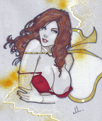 1girls 5_fingers big_breasts blue_eyes bra breasts brown_hair busty cape cleavage colored_nails curvaceous curves curvy curvy_body curvy_female curvy_figure dc dc_comics exposed_nipple female female_only jaiden_lourde large_breasts lightning lipstick long_hair looking_at_viewer makeup mary_batson mary_marvel nail_polish nipples painted_nails pink_nipples red_lips red_lipstick red_nails shazam_(series) smile smiling smiling_at_viewer solo superheroine tagme top_heavy uncensored