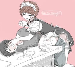 anal bar crossdressing english gay josou_seme kyle_broflovski maid male male_only malesub pants_down restrained sex shirt_lift south_park stan_marsh yaoi