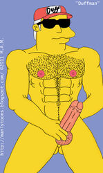 abs color duffman front_view hairy hat male male_only manlytoons muscles nipples nude penis solo tagme testicles the_simpsons